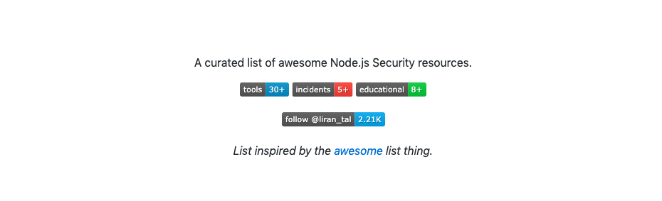 lirantal/awesome-nodejs-security